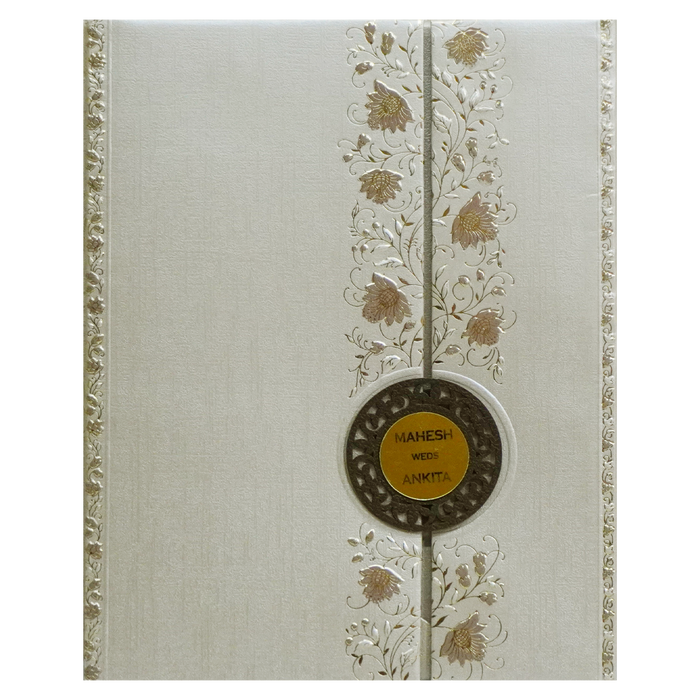 Metallic Light Brown Padded Invitation-King of Cards