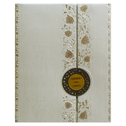 Metallic Light Brown Padded Invitation-King of Cards