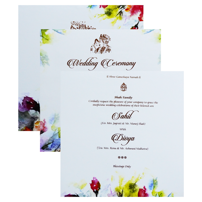 White Padded Invitation Card-King of Cards