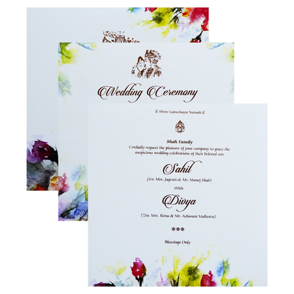 White Padded Invitation Card-King of Cards