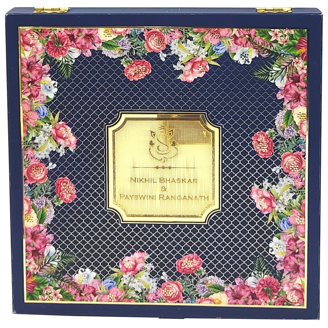 Royal Blue Premium Acrylic Box Invitation - KNKUP049