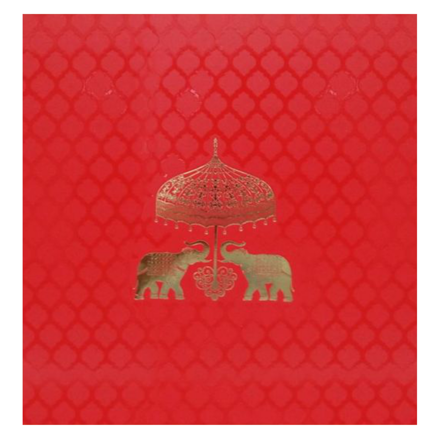 Royal Red Shading With Elephant Theme Wedding Card - KND8004R