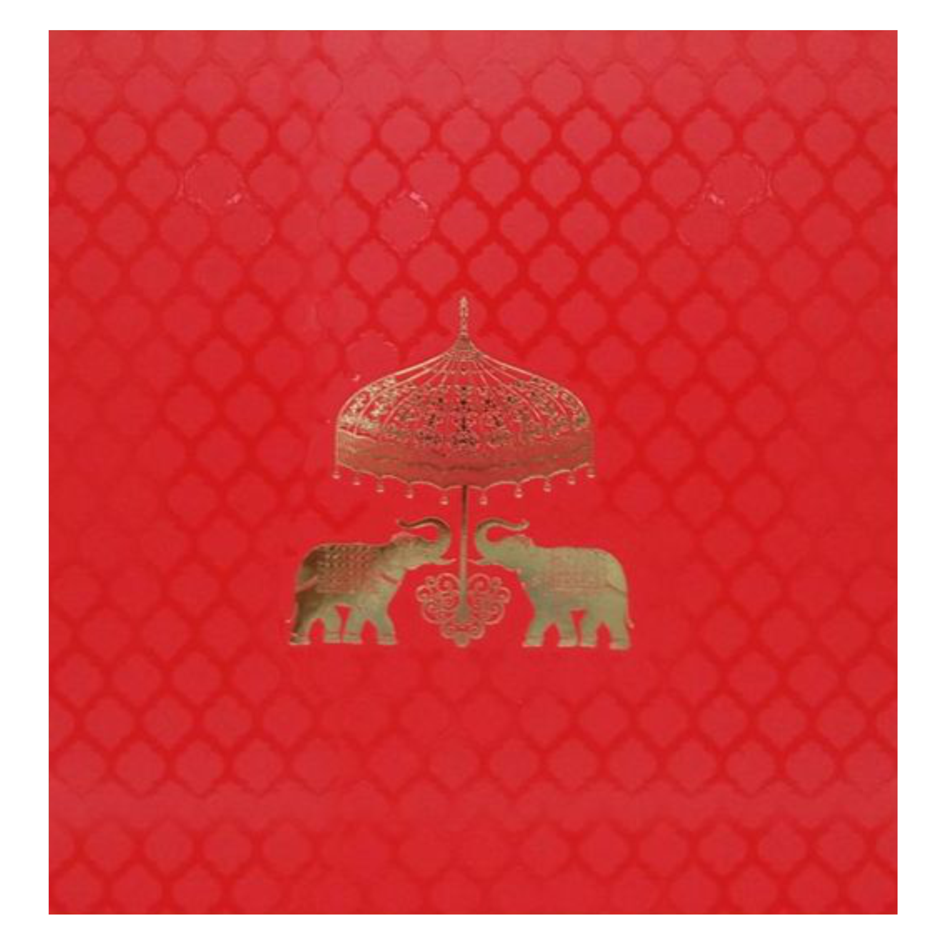 Royal Red Shading With Elephant Theme Wedding Card - KND8004R