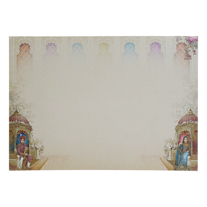 Cream Royal Bride Groom Padded Wedding Card-King of Cards