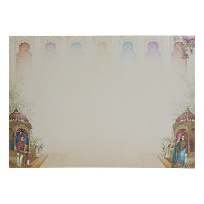 Cream Royal Bride Groom Padded Wedding Card-King of Cards