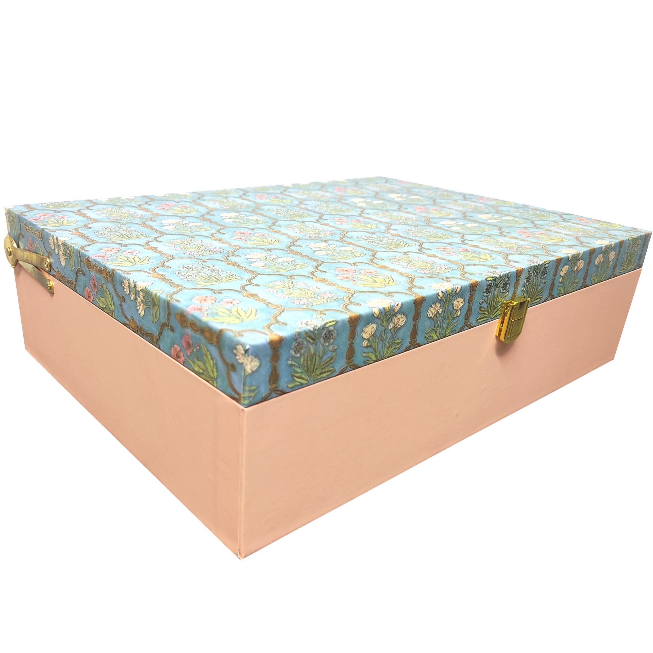 Green Floral Large Box Invitation-KBX0604-King of Cards