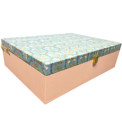 Green Floral Large Box Invitation-KBX0604-King of Cards