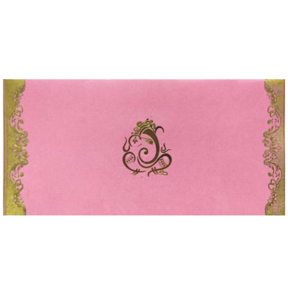Gorgeous Pink Shading With Gold Foiling Wedding Card-KNK4745