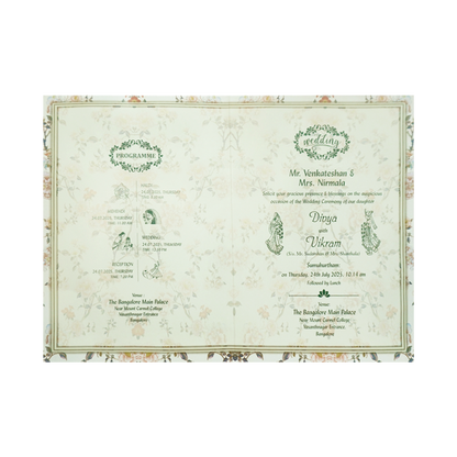 Floral Green Wedding Card-KNAS3101