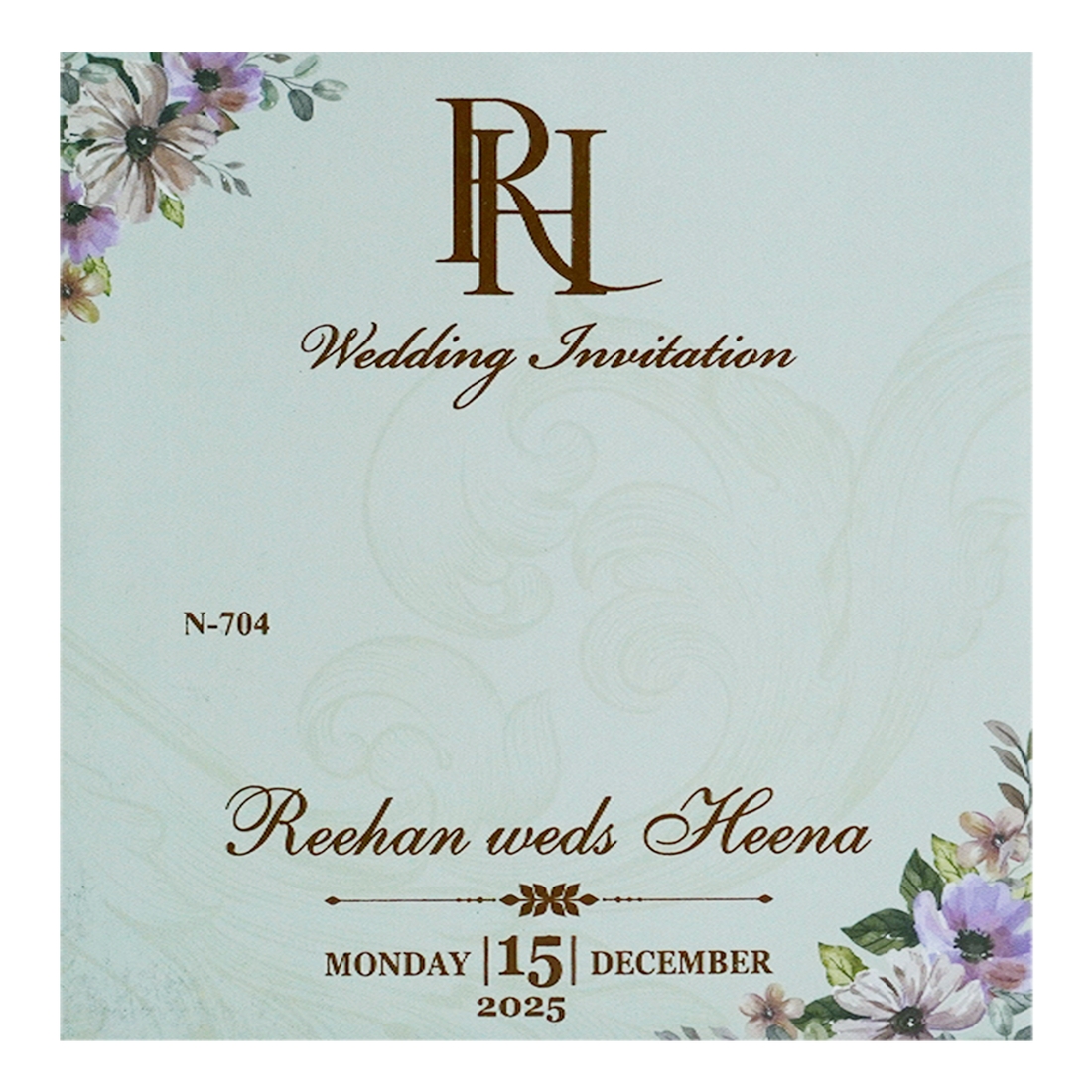 Glacial Green MDF Invitation Card-KVN07040