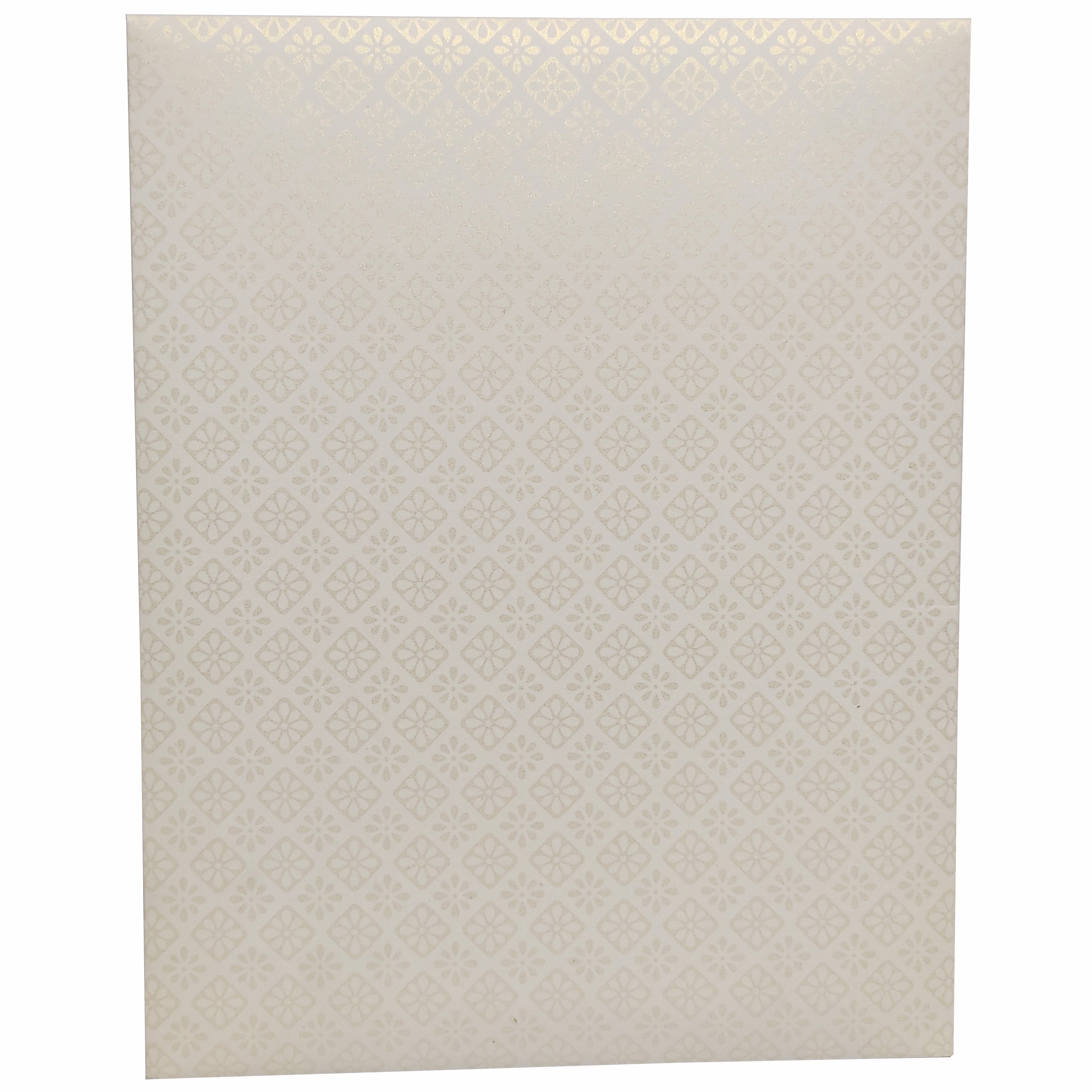 White Jumbo Screen Embossed Floral Die Cut Wedding Card-KNJS2040