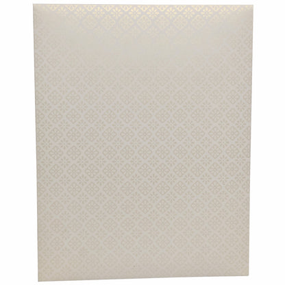 White Jumbo Screen Embossed Floral Die Cut Wedding Card-KNJS2040