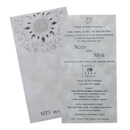 Grey Single Sheet Wedding Card-King of Cards