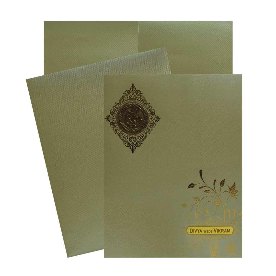Light Olive Green Wedding Card-KNKGN5026