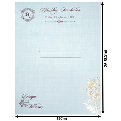 Light Blue Premium Padded Invitation With Open Door Type-KNPS9513B-King of Cards