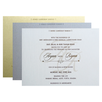 Light Brown Feather Padded Invitation-KRC30770