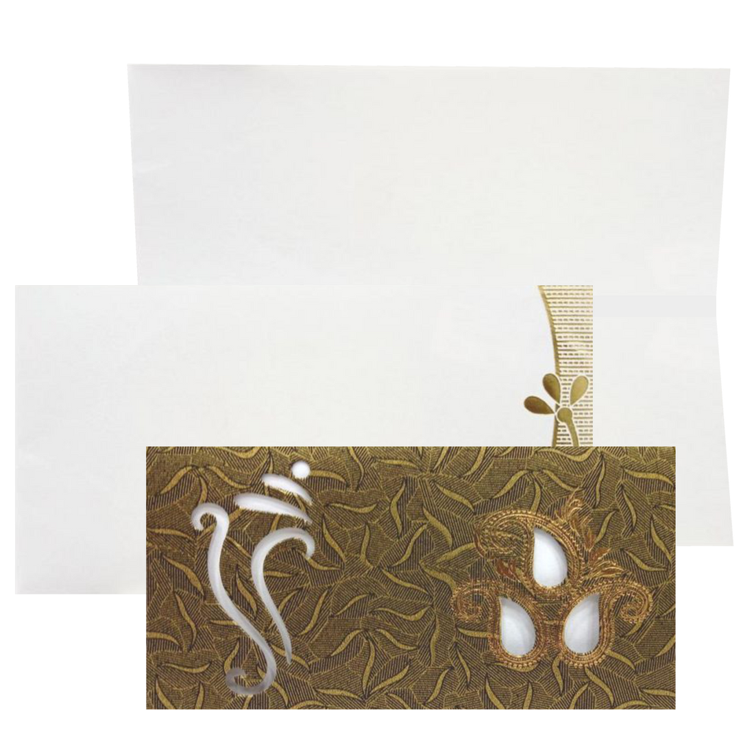 Enchanting Green Shading With Cut Ganesha Personal Wedding Card - KNHM805G