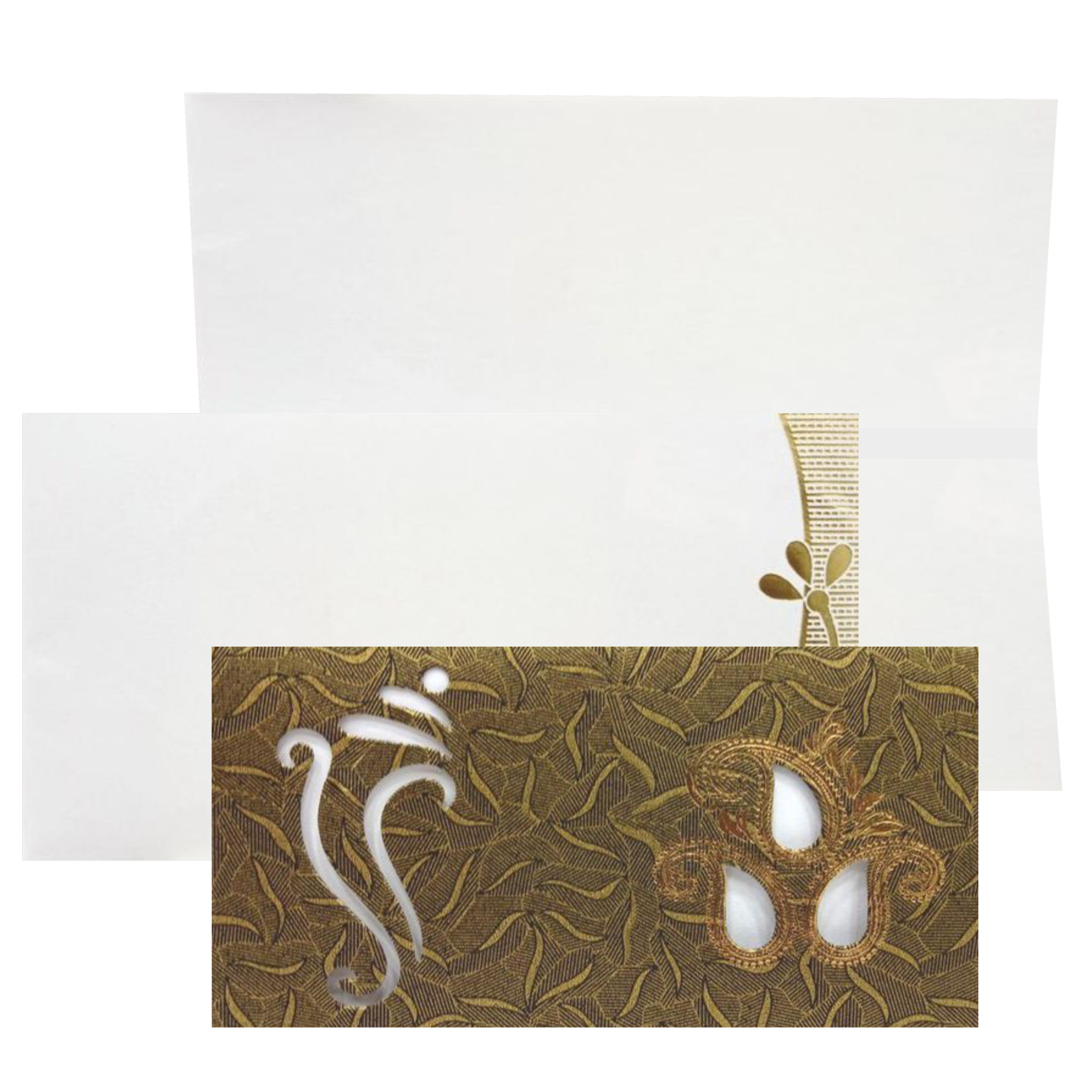 Enchanting Green Shading With Cut Ganesha Personal Wedding Card - KNHM805G