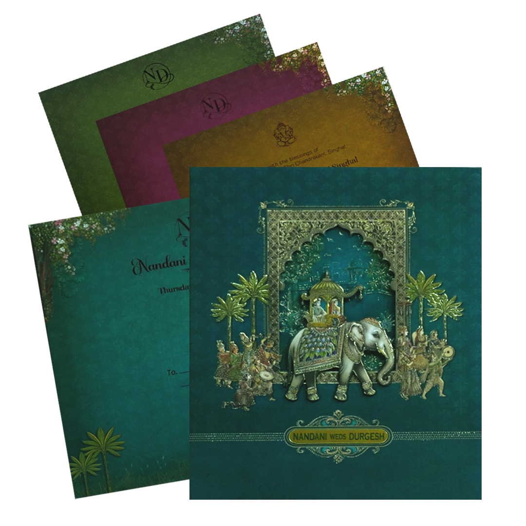 Celebrate in style with customized Dark Green MDF Wedding Card Order now! ?WhatsApp Support ?Express Delivery.