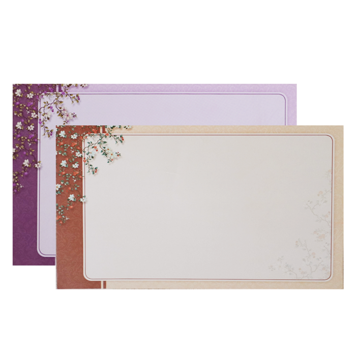 Beige Floral Door Padded Invitation Card-King of Cards