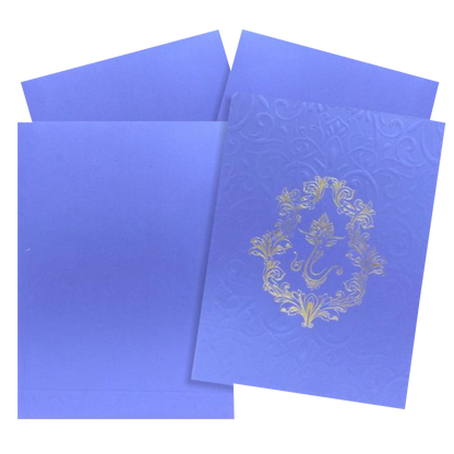 Blue Embossed Floral Ganesha Design-King of Cards