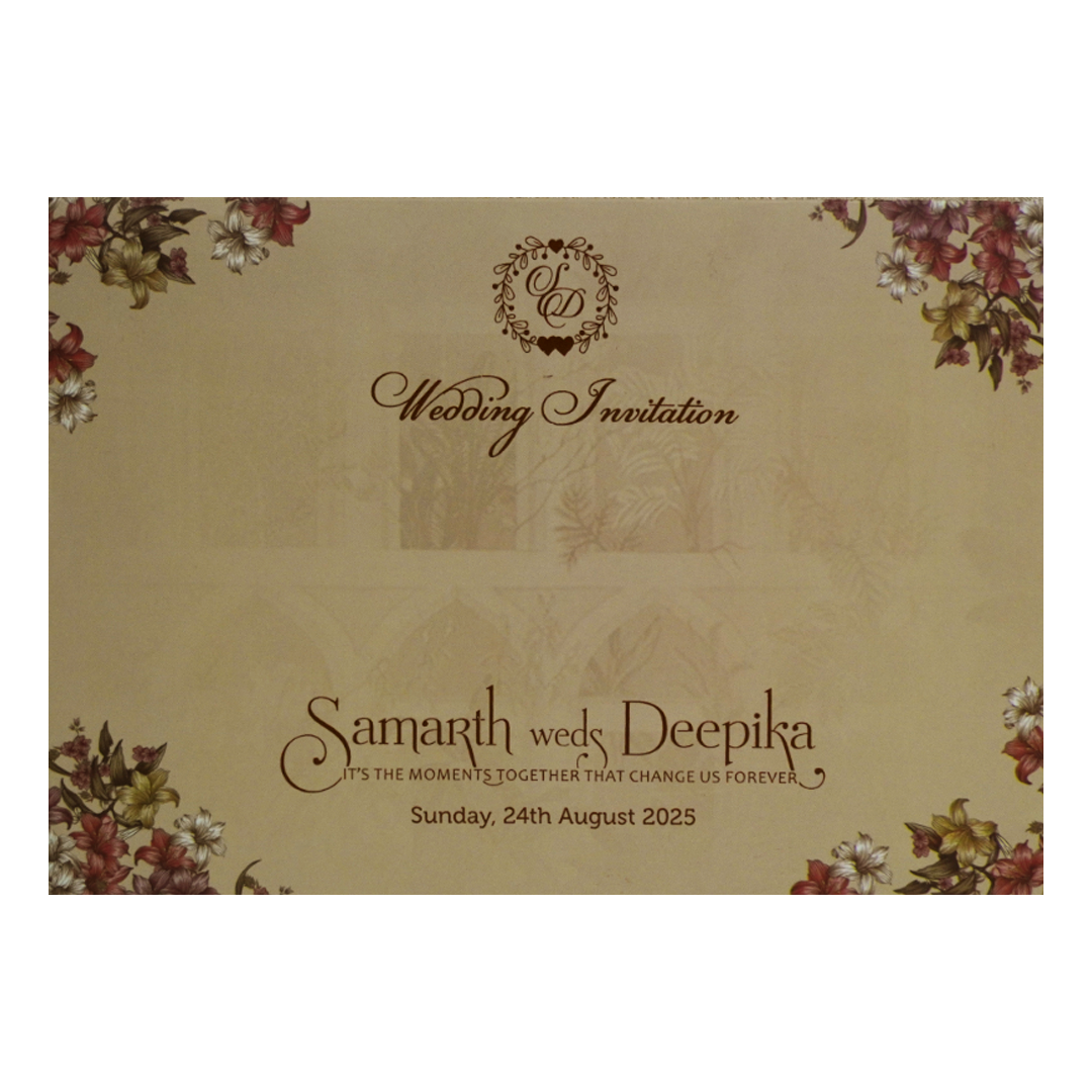 Pale Barley Brown Wedding Card-KVN07170