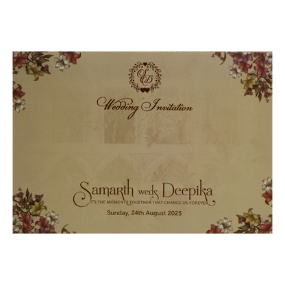 Pale Barley Brown Wedding Card-KVN07170