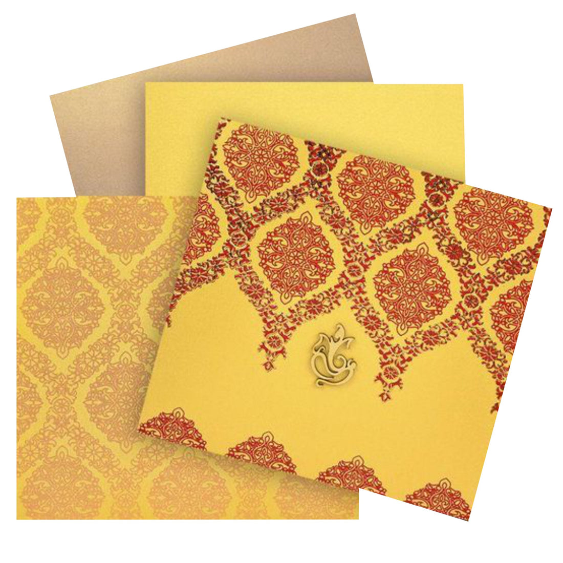 Gold Ganesha Invitation Card-KNK30371
