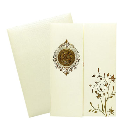 White Ganesha Door Invitation Card-King of Cards