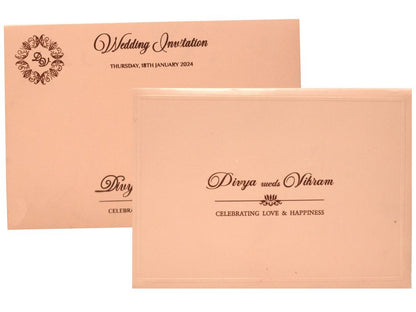 Peach Stiff Board Padded Invitation-KNPR3501P-King of Cards