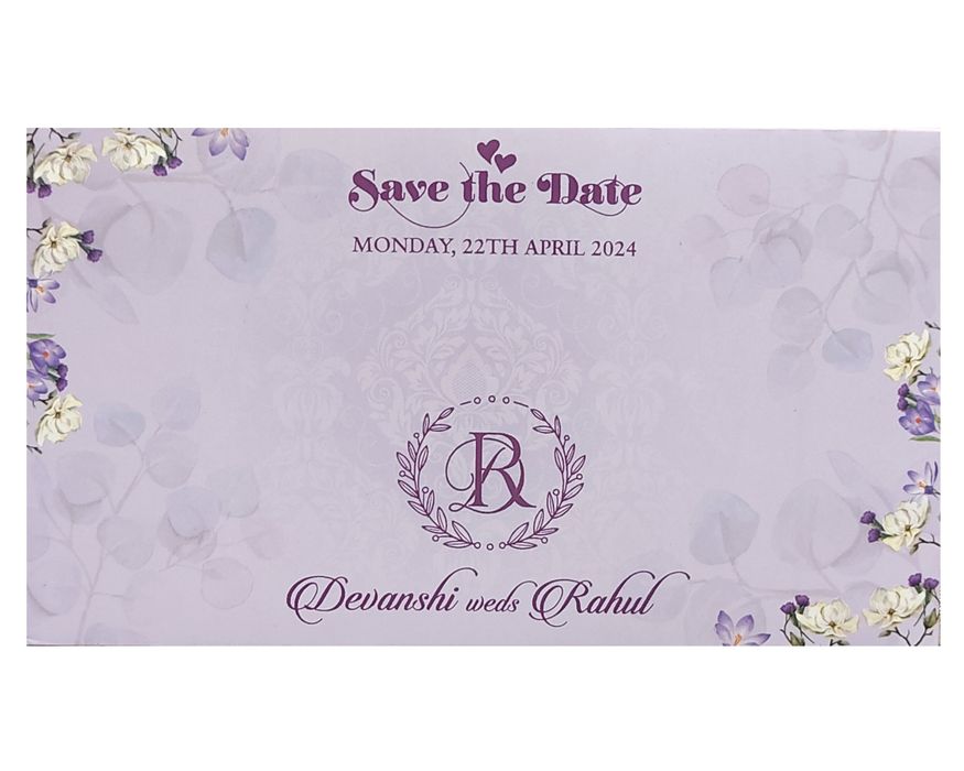 Light Pastel Purple Floral Invitation-King of Cards