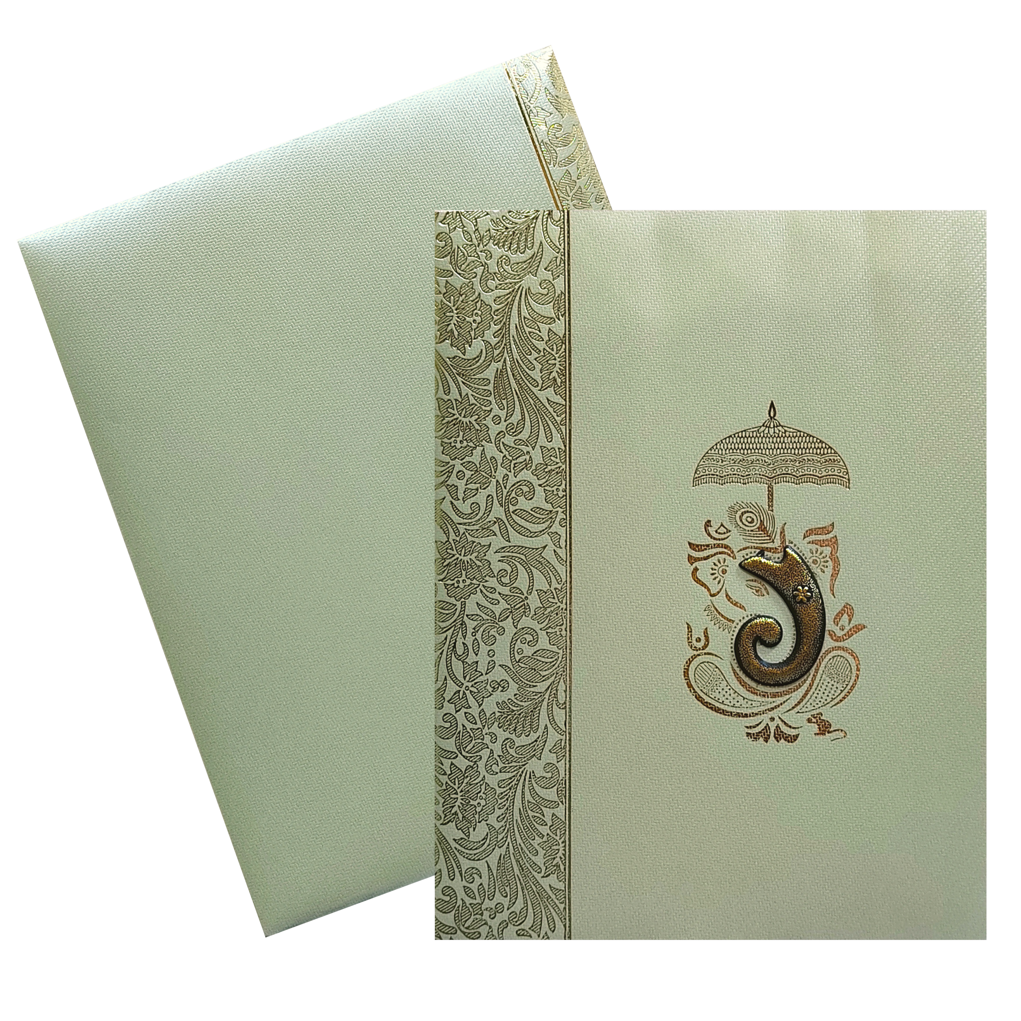 Olive Green Texture Sheet Invitation Card-KNKGN5014