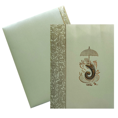 Olive Green Texture Sheet Invitation Card-KNKGN5014