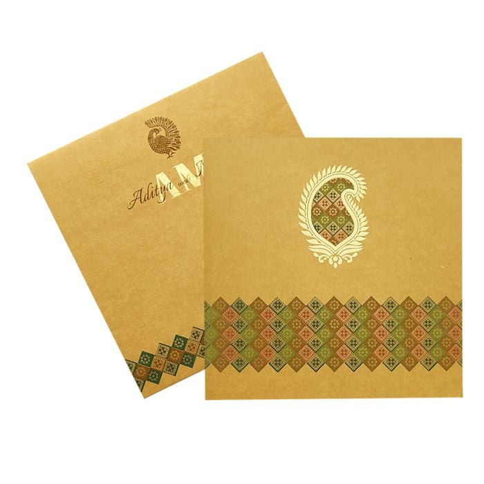 Brown Green Design Invitation Card-King of Cards