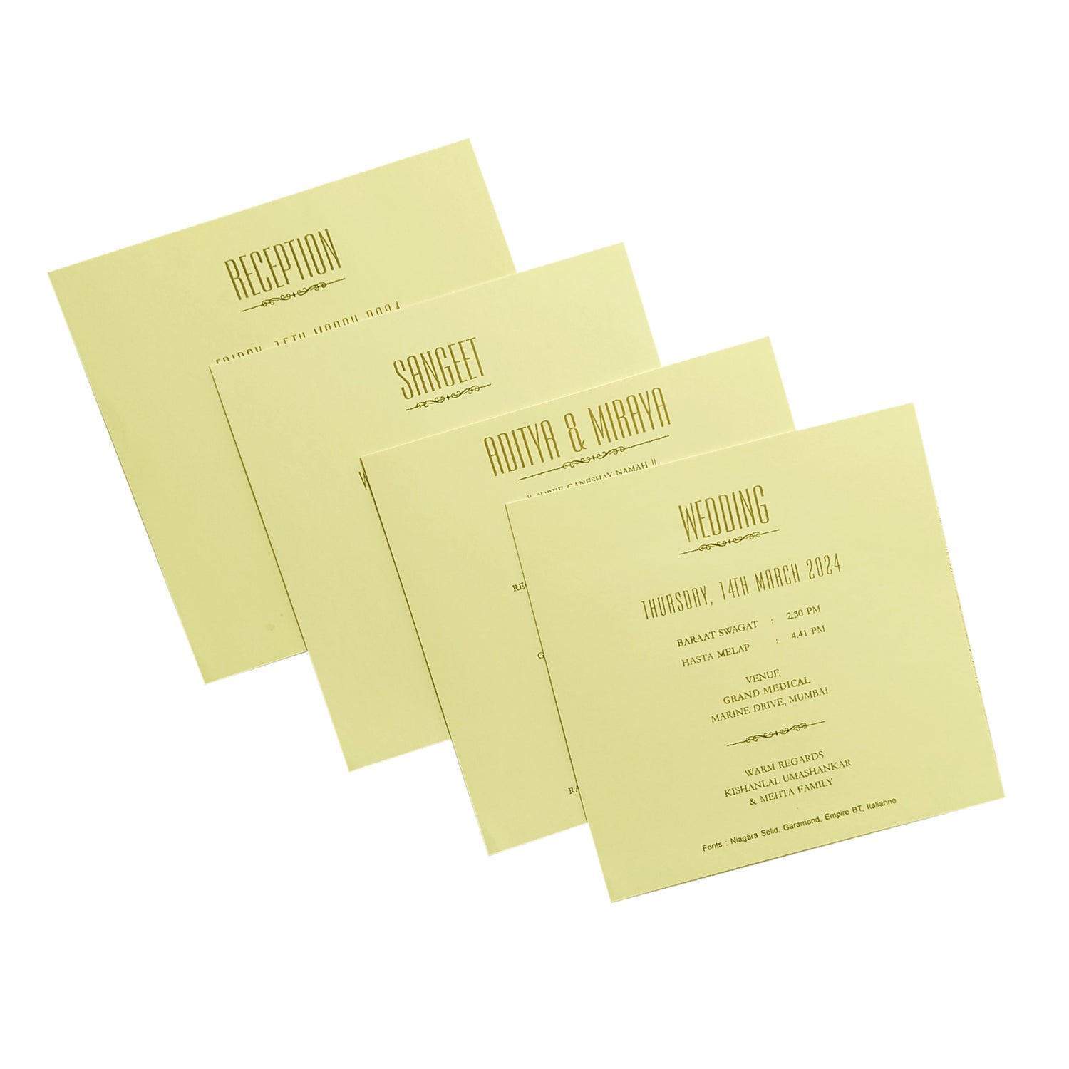 Brown Green Design Invitation Card-KRC29460