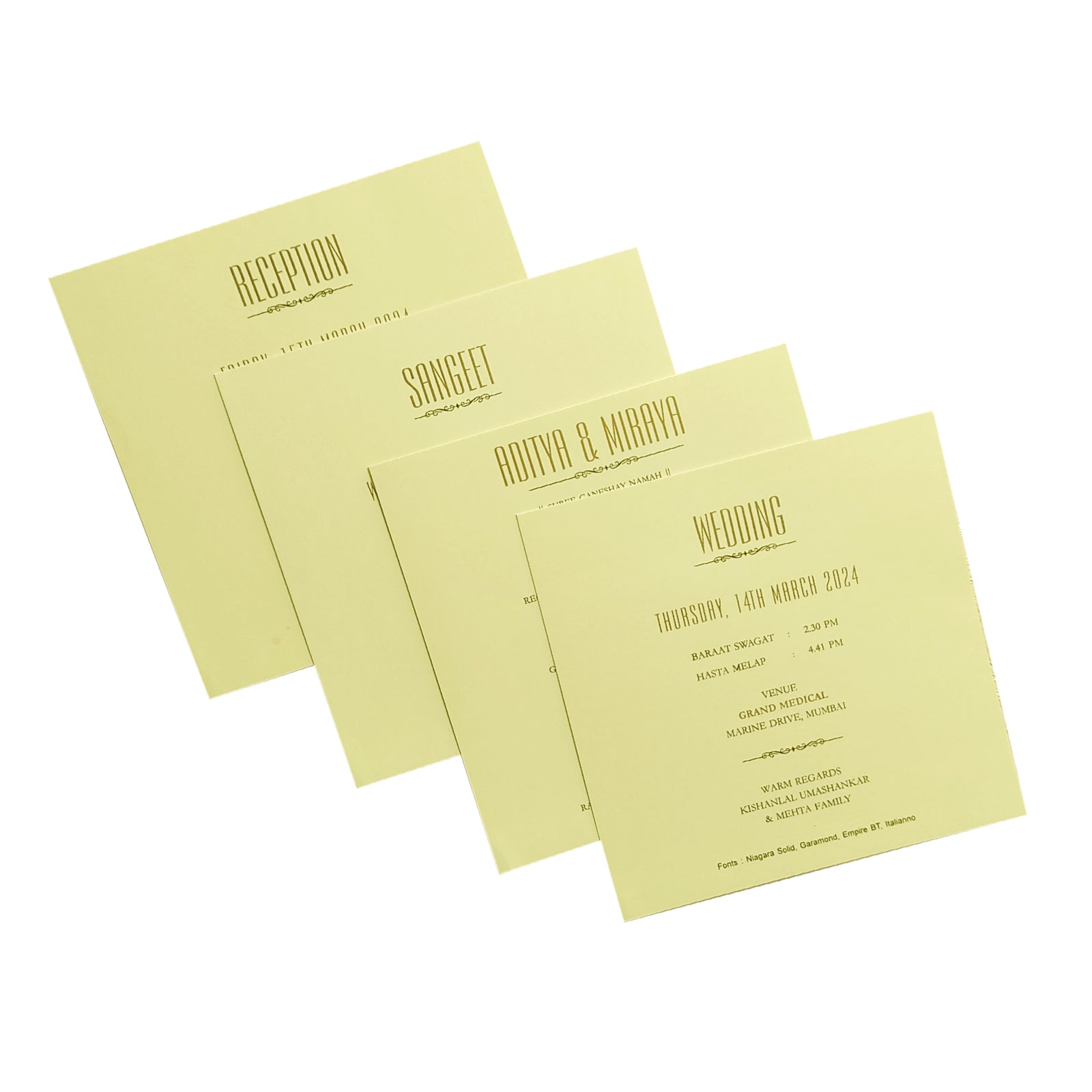 Brown Green Design Invitation Card-KRC29460
