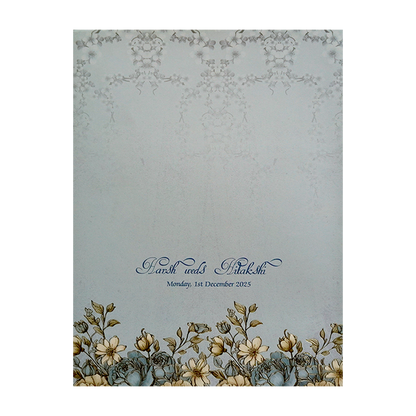 Blue Floral Wedding Card-King of Cards