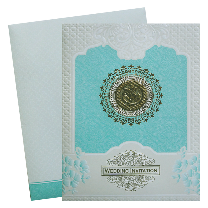 Blue and White Mandela Wedding Card-King of Cards