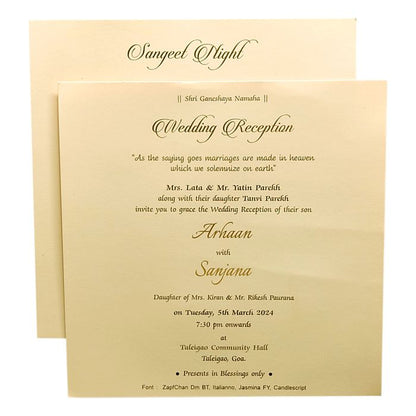 Peach Embossed Padded Invitation Card-King of Cards