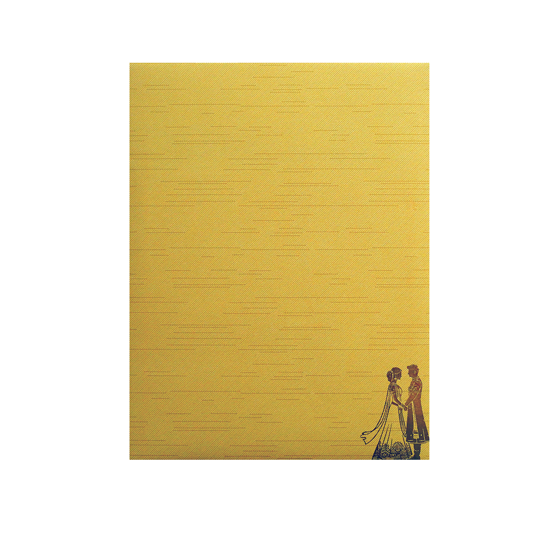 Gold Metallic Wedding Nameplate Invitation Card-KNRM7081G