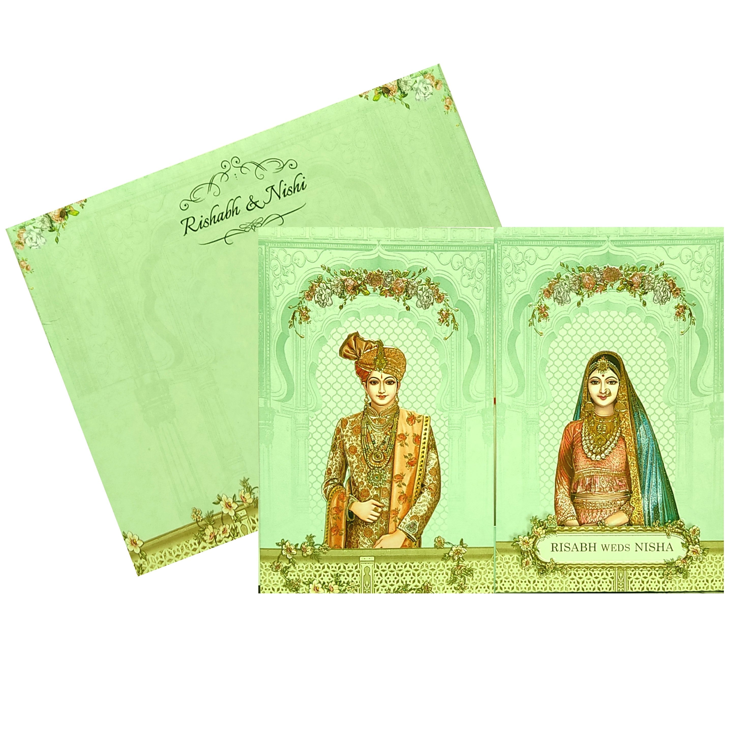 Mint Green Door open Invitation-KRC29960