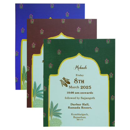 Green Padded Foiled Wedding Card-King of Cards
