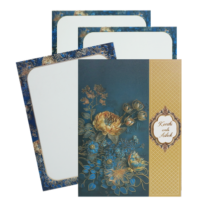 Blue Floral Door Wedding Card Design-KAC05180