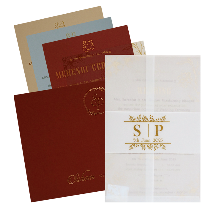 Cherry Red Tracing Invitation Card-King of Cards