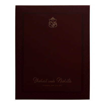 Dark Maroon Premium Invitation Card-King of Cards