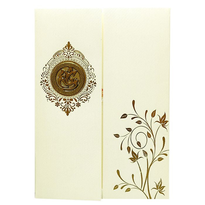 White Ganesha Door Invitation Card-King of Cards