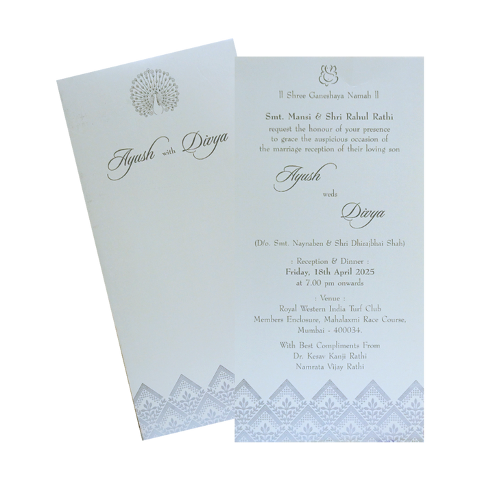 White Single Sheet Wedding Card-King of Cards