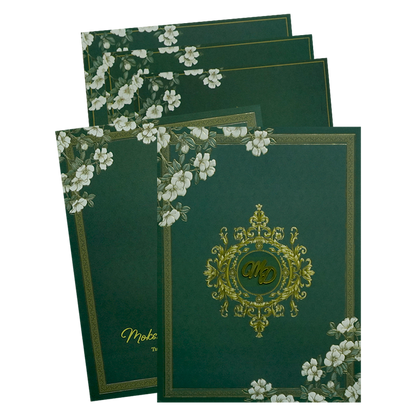 Dark Green Floral Wedding Card-King of Cards