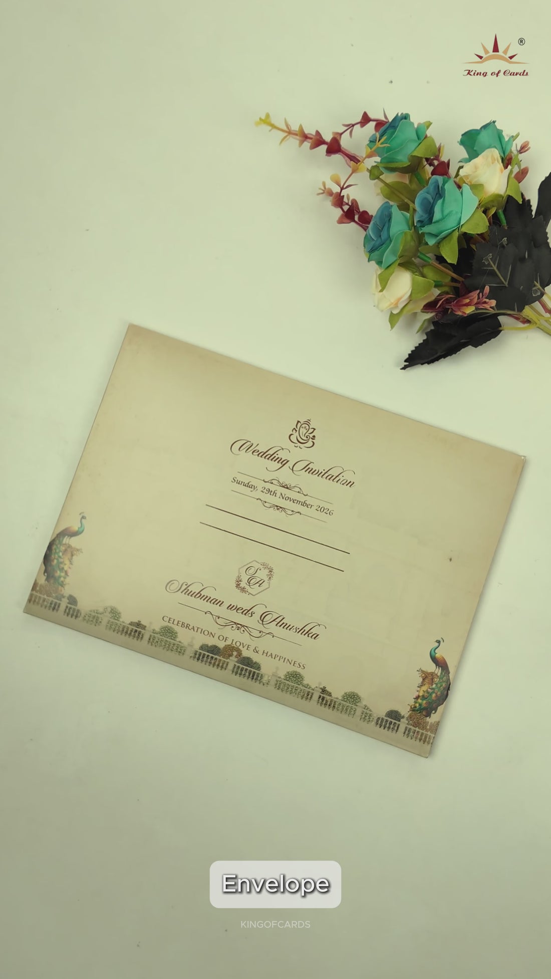 Royal Cream Ivory Padded Wedding Card-KRB09240