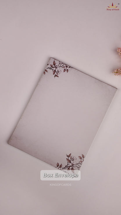 Grey Floral Door Style Wedding Invitation - KNKM8207